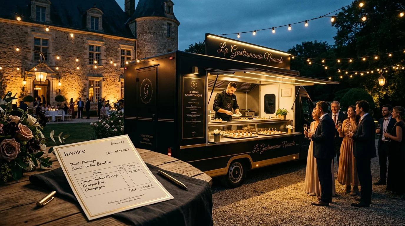 Facture food truck mariage conforme 2026 : le modèle qui ne te coûte rien