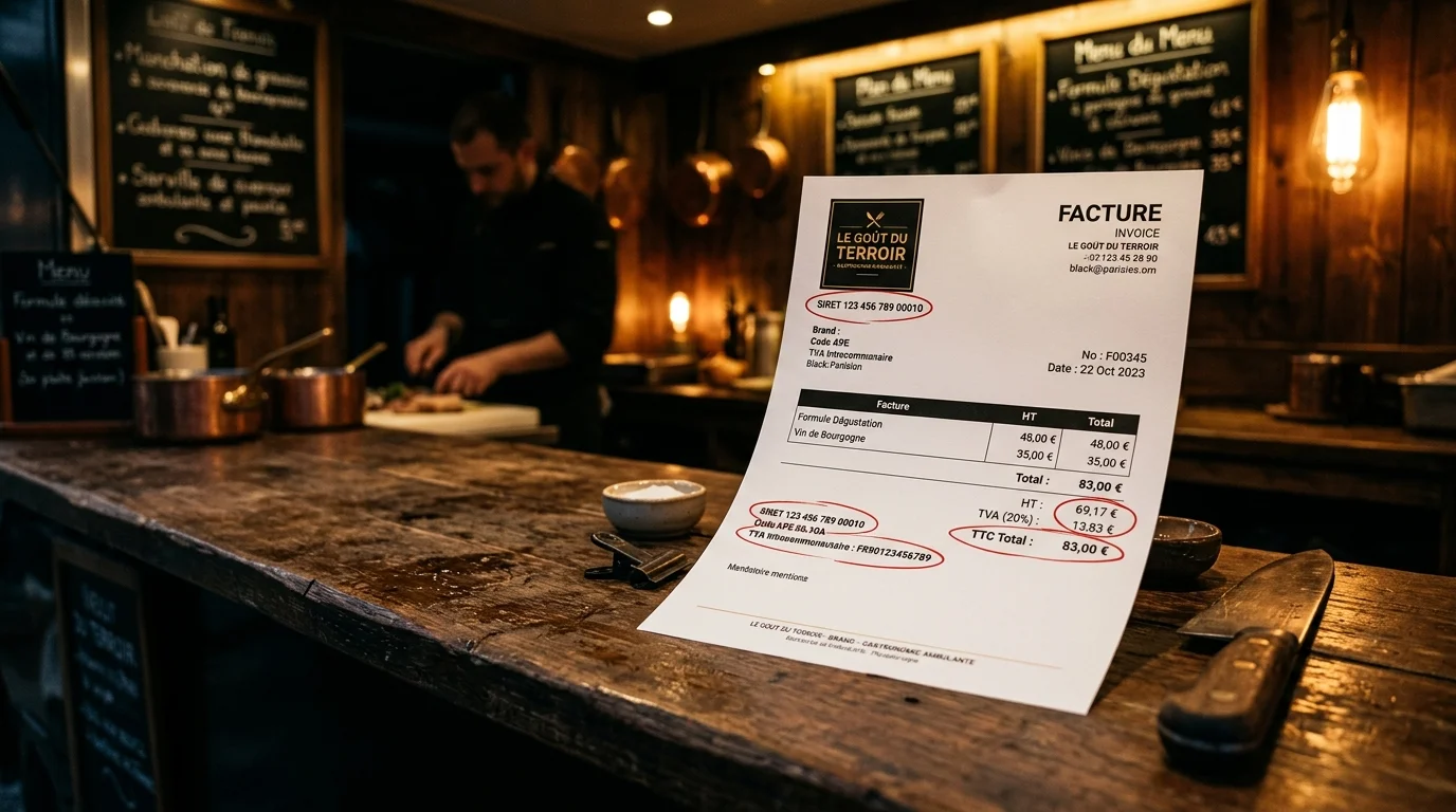 Mentions obligatoires facture food truck 2026 : la check-list complète